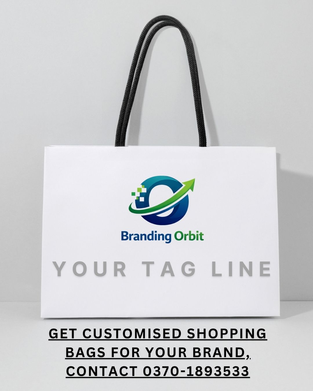 Custom branded shopping bag design for retail and brand packaging