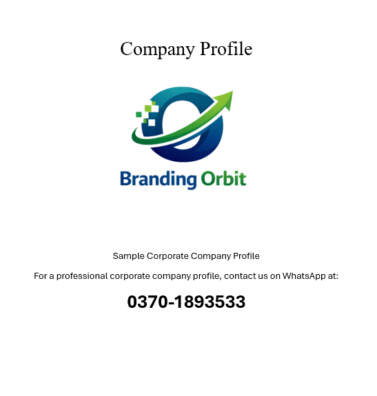 Corporate company profile design showcasing branding services and business information