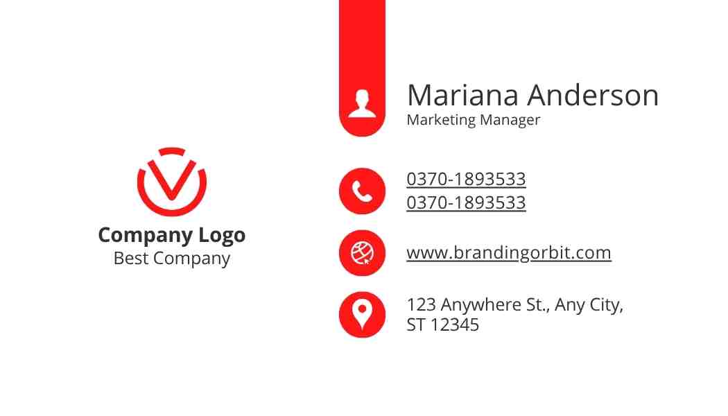 Professional business card design with contact details and branding