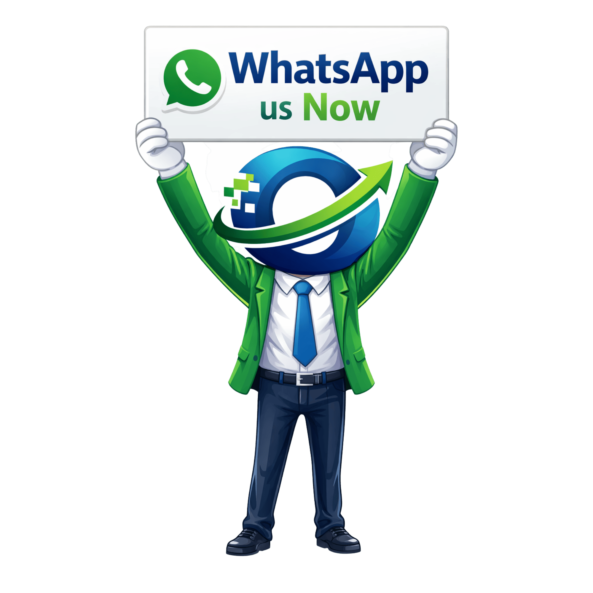 WhatsApp support character for Branding Orbit